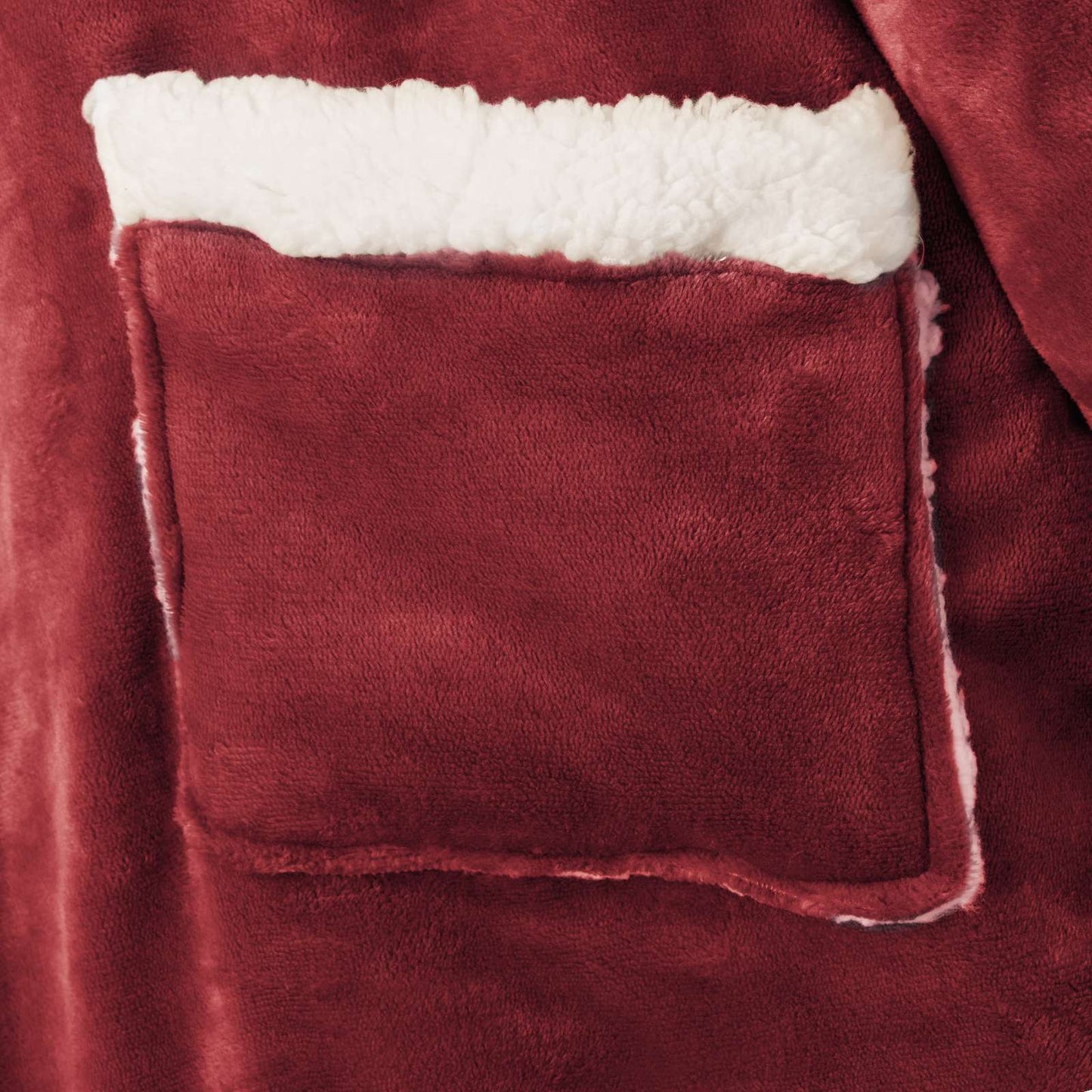 Mikina S Kapucí Bordeaux Červená Xl Fleece A Flanel