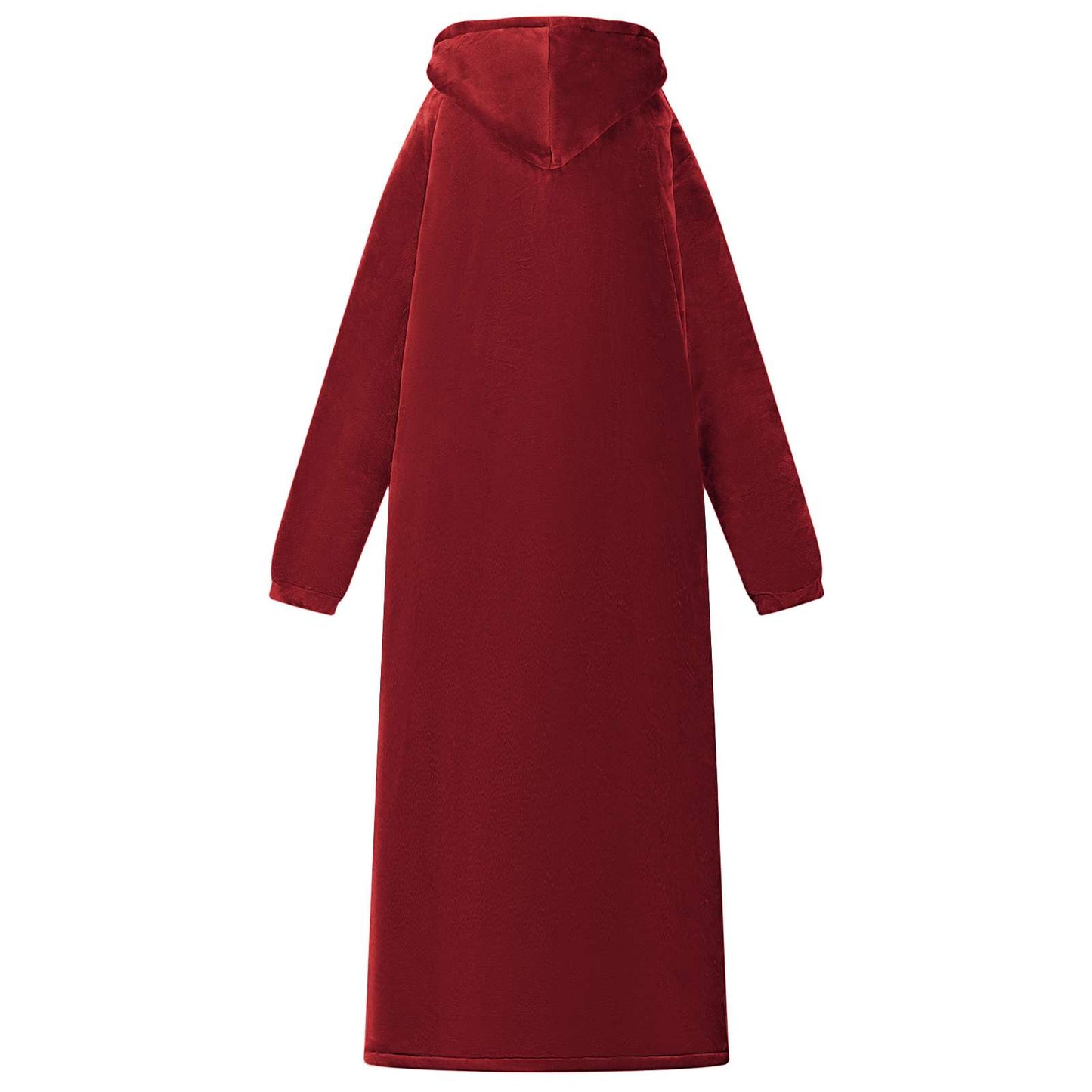 Mikina S Kapucí Bordeaux Červená Xl Fleece A Flanel