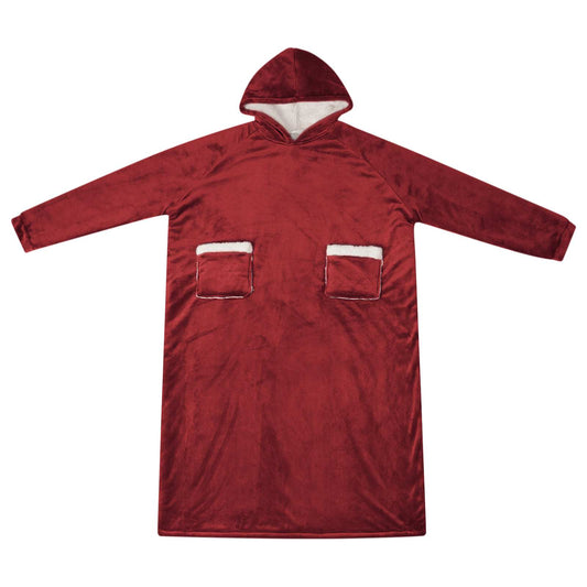 Mikina S Kapucí Bordeaux Červená Xl Fleece A Flanel