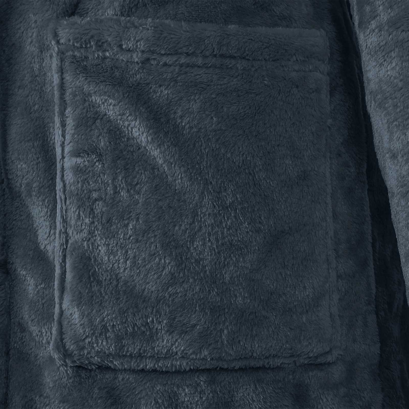 Koupací Plášť S Kapucí Námořnická Modrá S Flanel