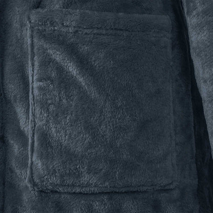 Koupací Plášť S Kapucí Námořnická Modrá S Flanel