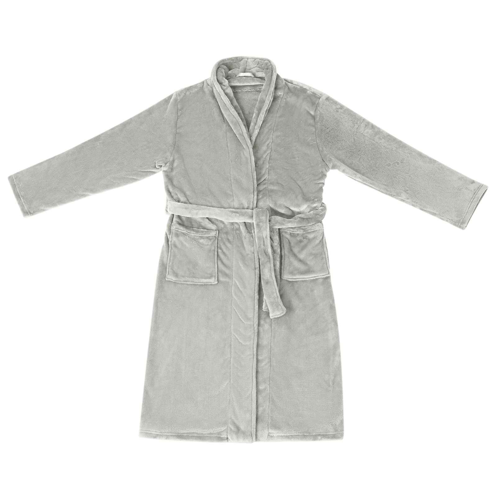 Župan Bez Kapuce Šedá M Flanel
