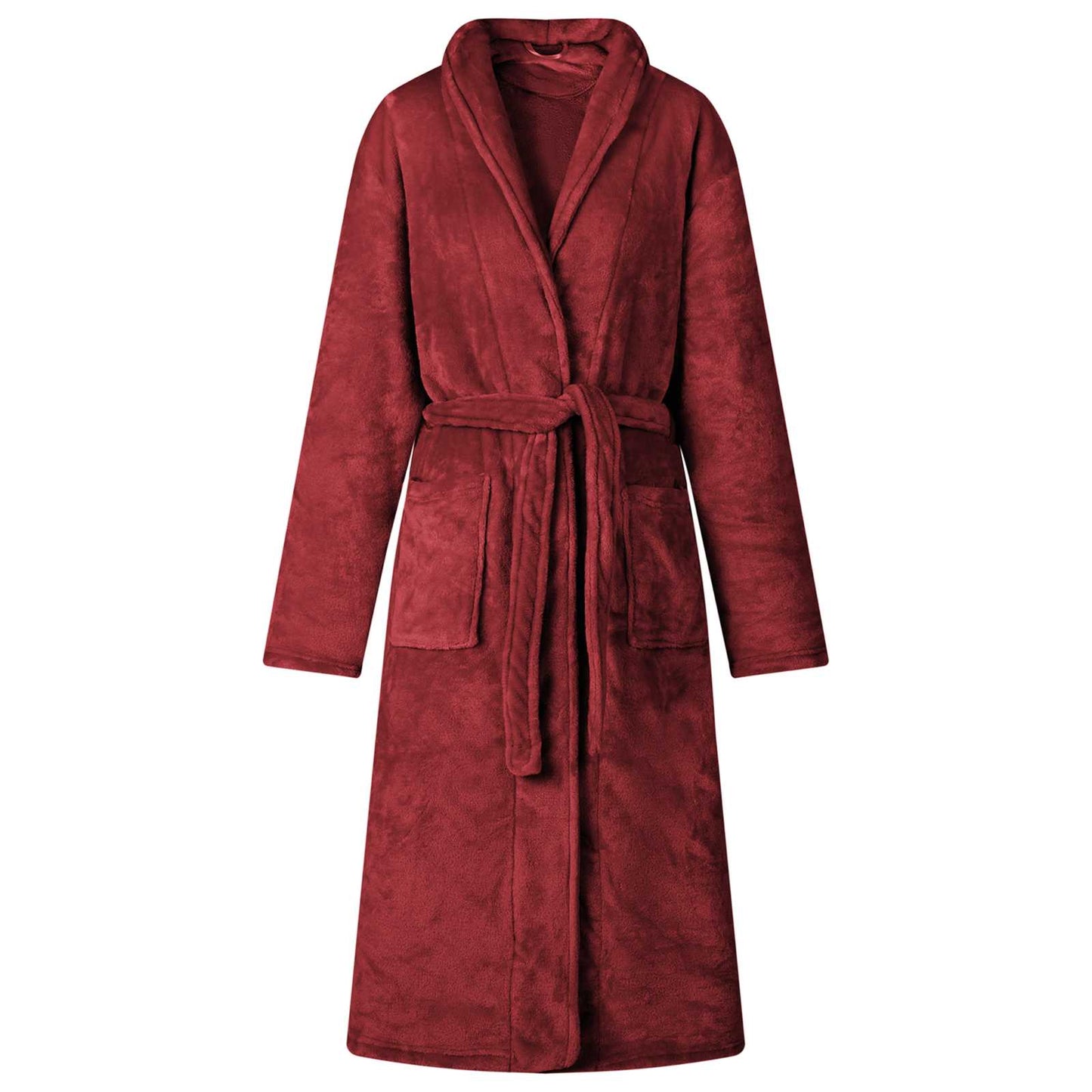 Župan Bez Kapuce Bordeaux Červená Xxxl Flanel