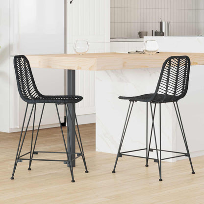 Barová Židle 2 Ks Ratan A Železo