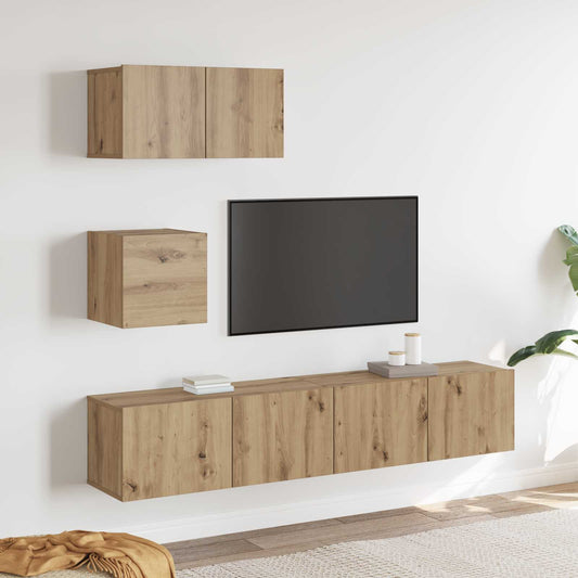 Sestava Tv Skříněk 3 Ks Artisanový Dub Kompozitní Dřevo