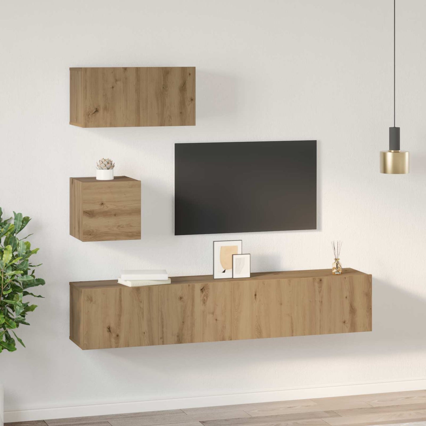 Sestava Tv Skříněk 3 Ks Artisanový Dub Kompozitní Dřevo