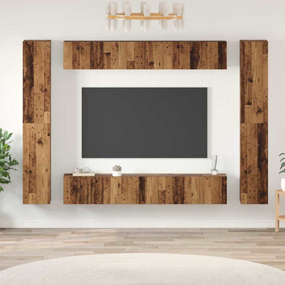 Sestava Tv Skříněk 10 Ks Staré Dřevo Kompozitní Dřevo