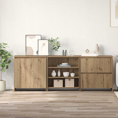 Servírovací Skříň 3 Ks Artisanový Dub 70 X 41 X 75 Cm