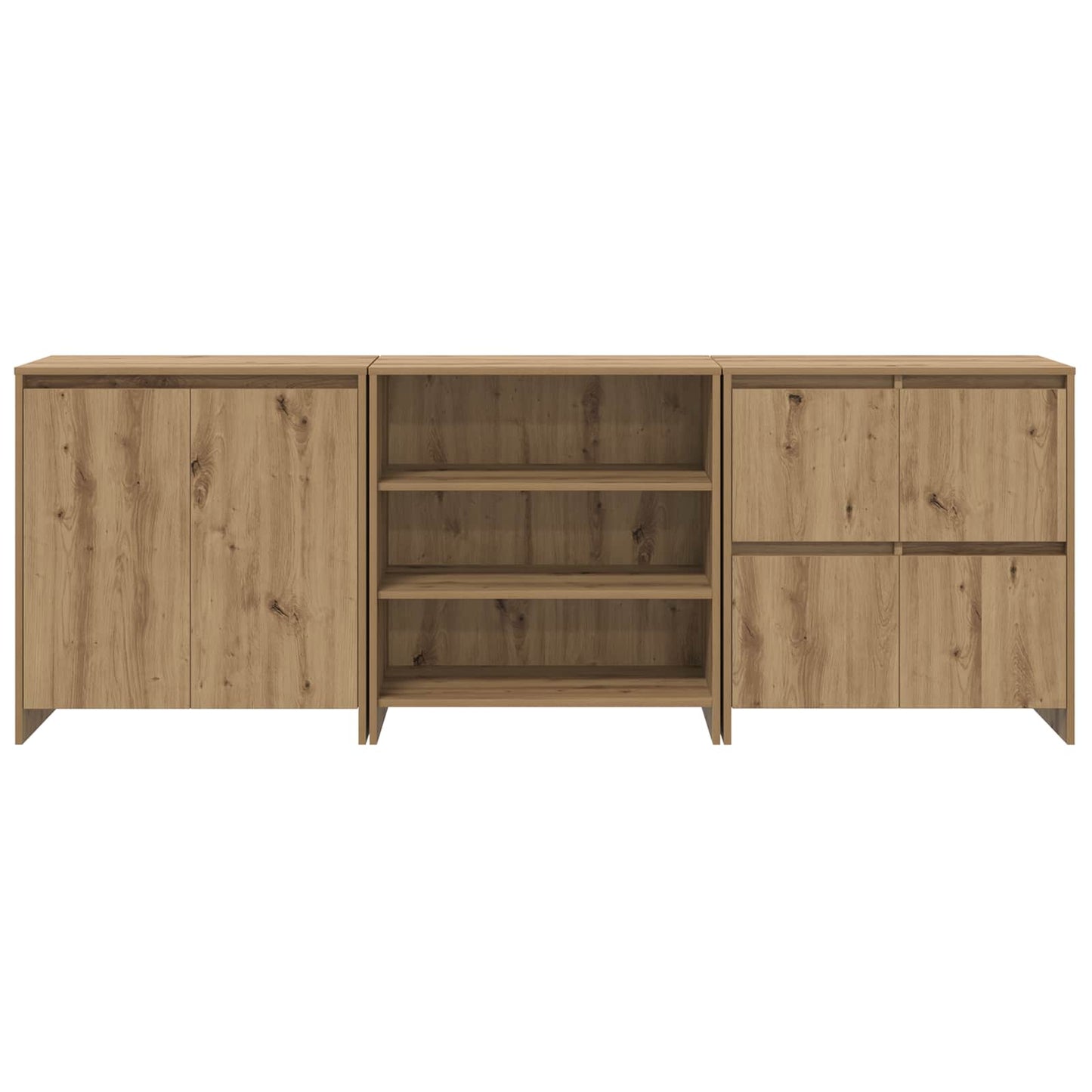 Servírovací Skříň 3 Ks Artisanový Dub 70 X 41 X 75 Cm