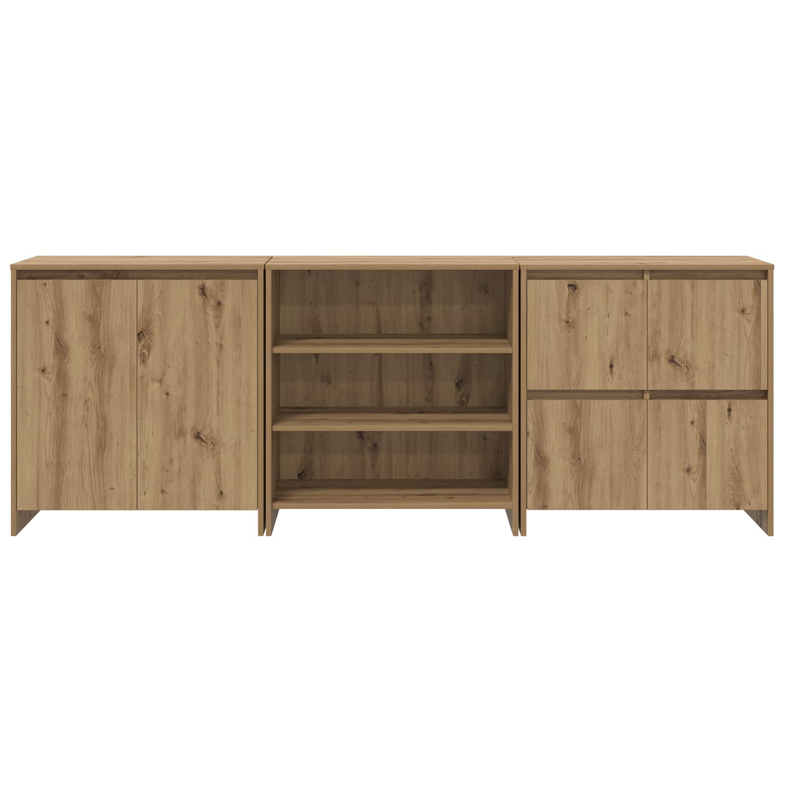 Servírovací Skříň 3 Ks Artisanový Dub 70 X 41 X 75 Cm