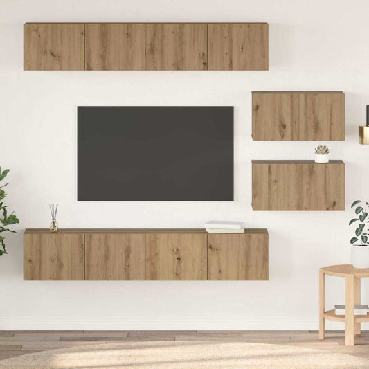 Sestava Tv Skříněk 6 Ks Artisanový Dub Kompozitní Dřevo