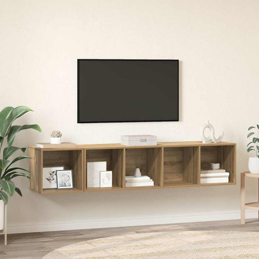 Sada Televizních Skříní 2 Ks Artisanový Dub Kompozitní Dřevo