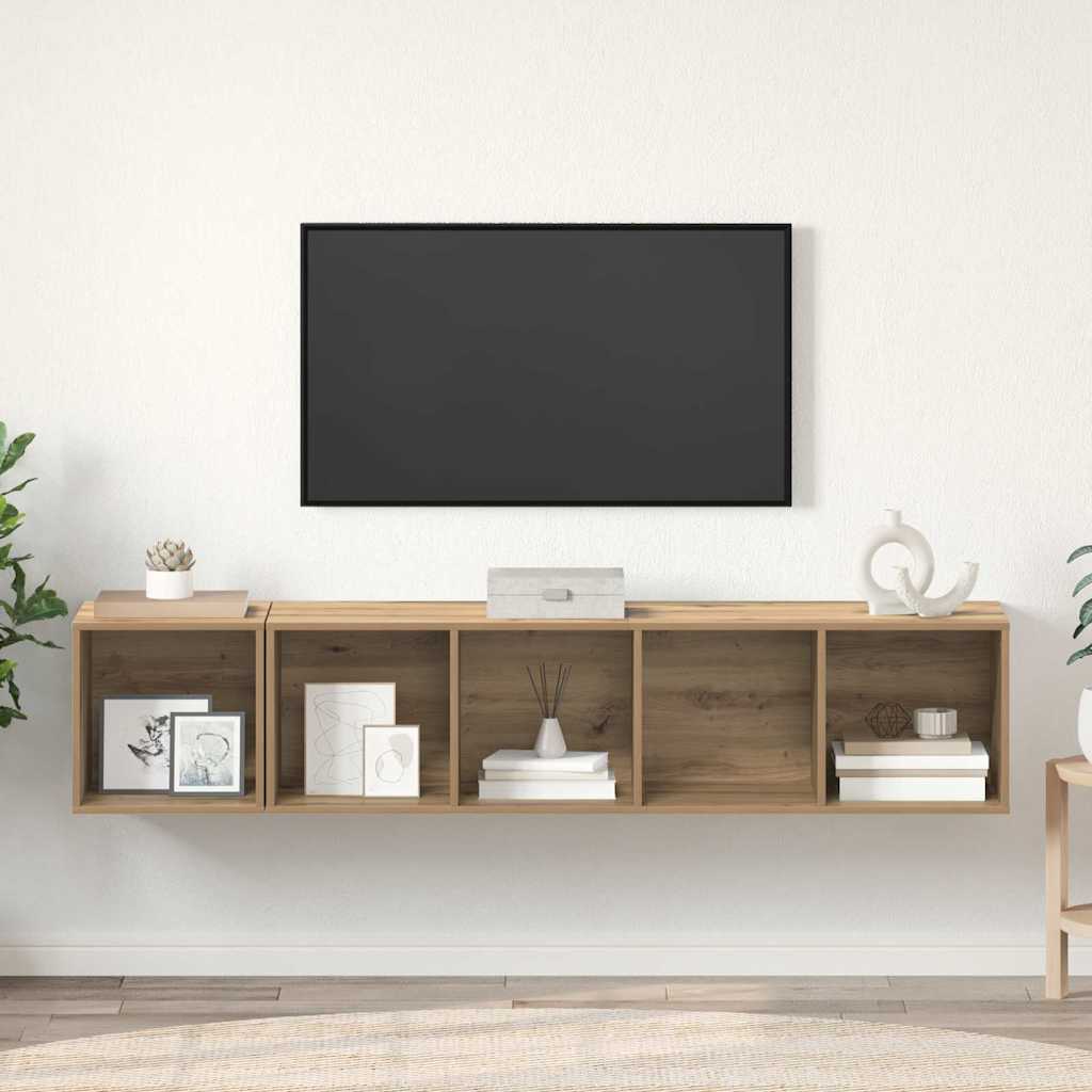 Sada Televizních Skříní 2 Ks Artisanový Dub Kompozitní Dřevo