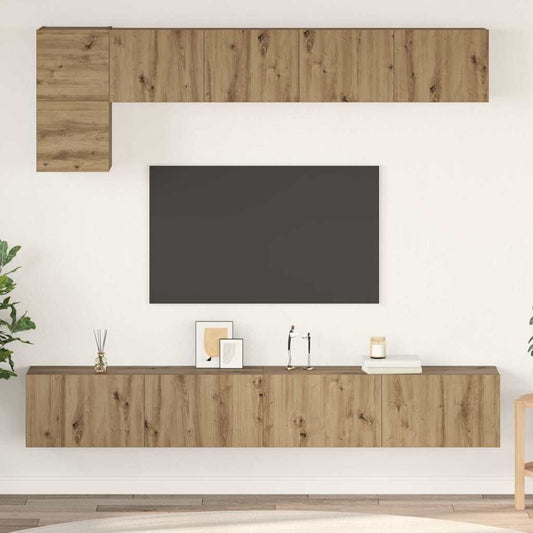Sestava Tv Skříněk 5 Ks Artisanový Dub Kompozitní Dřevo