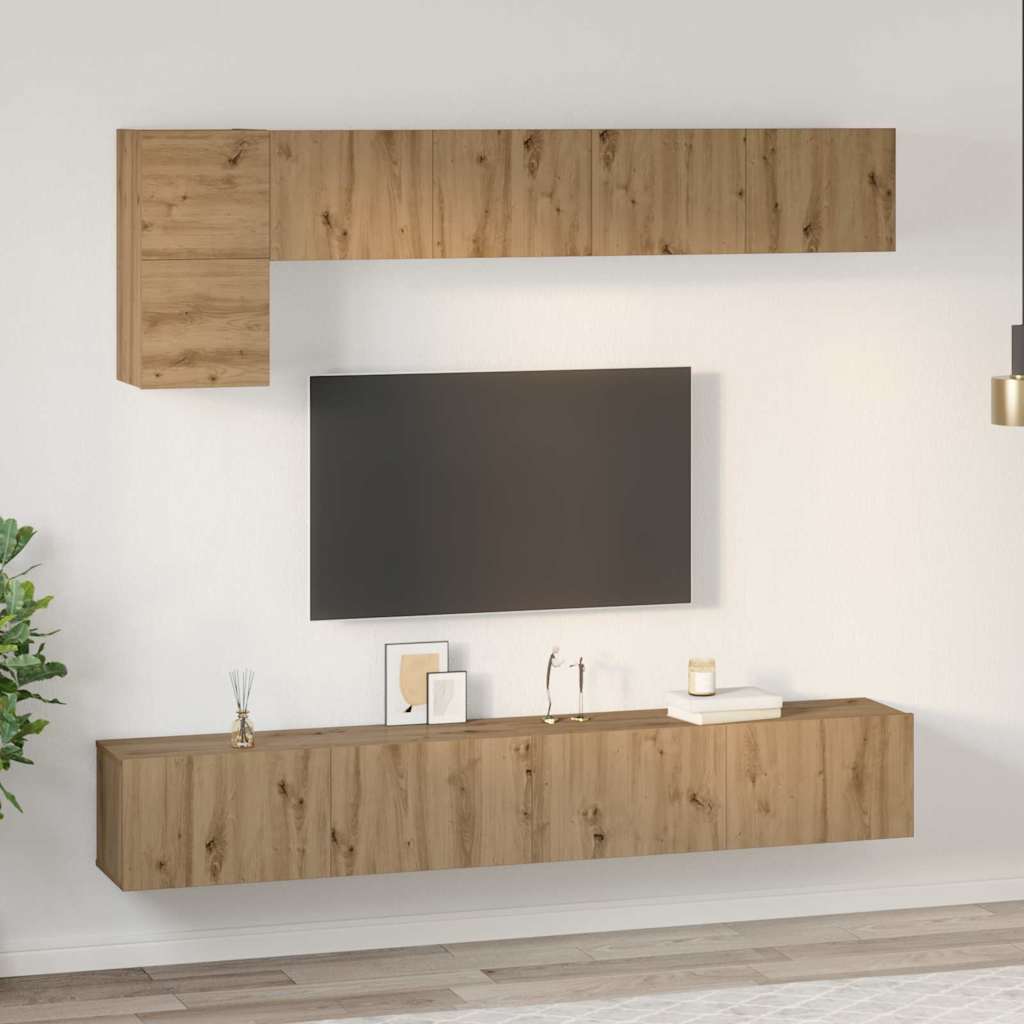 Sestava Tv Skříněk 5 Ks Artisanový Dub Kompozitní Dřevo