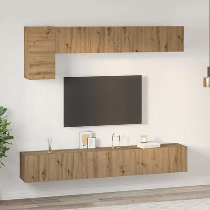 Sestava Tv Skříněk 5 Ks Artisanový Dub Kompozitní Dřevo