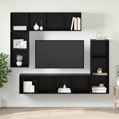 Sestava Tv Skříněk 4 Ks Černý Dub Kompozitní Dřevo