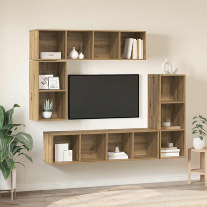 Sestava Tv Skříněk 4 Ks Artisanový Dub Kompozitní Dřevo