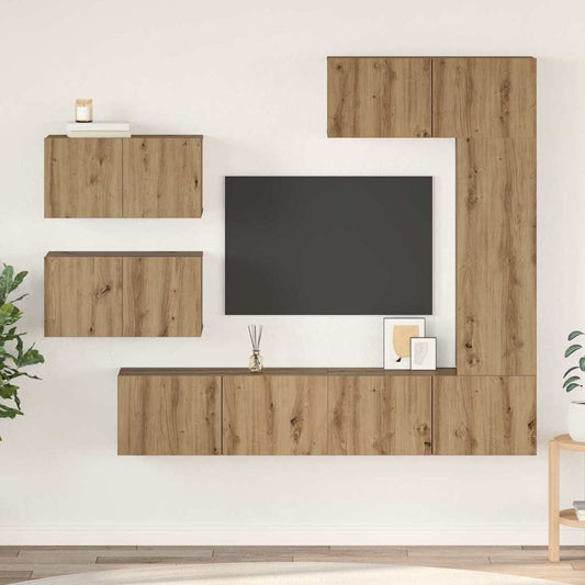 Sestava Tv Skříněk 6 Ks Artisanový Dub Kompozitní Dřevo