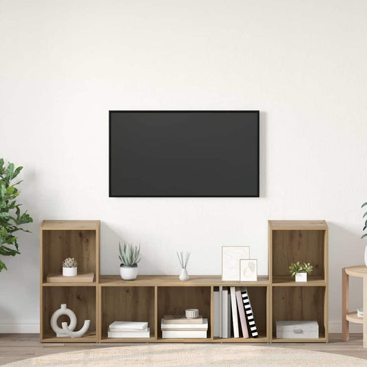 Sestava Tv Skříněk 3 Ks Hnědá Kompozitní Dřevo