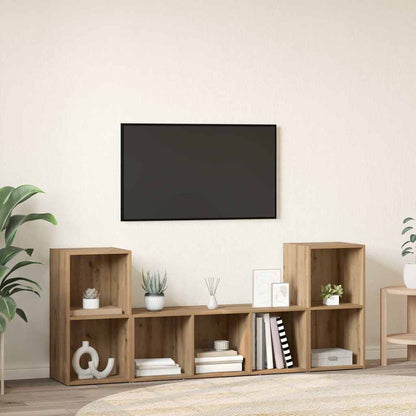 Sestava Tv Skříněk 3 Ks Hnědá Kompozitní Dřevo