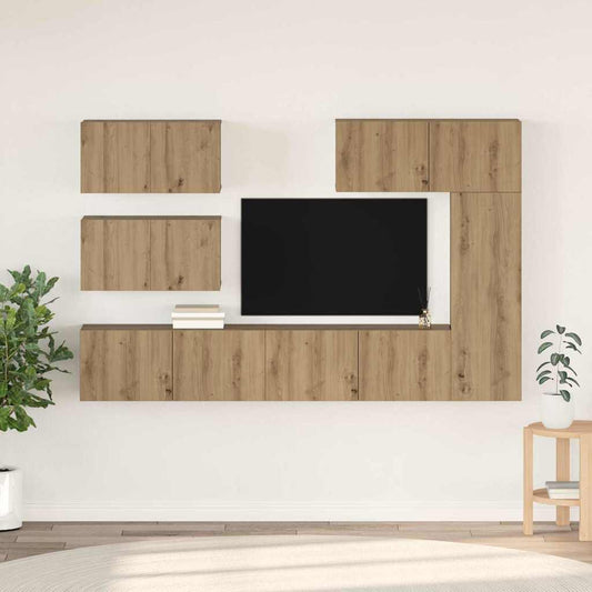 Sestava Tv Skříněk 6 Ks Artisanový Dub Kompozitní Dřevo