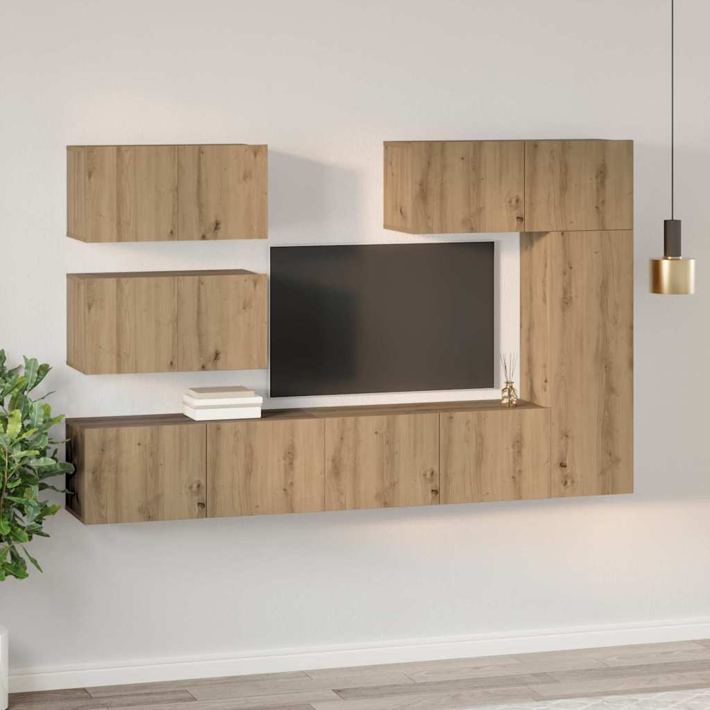 Sestava Tv Skříněk 6 Ks Artisanový Dub Kompozitní Dřevo