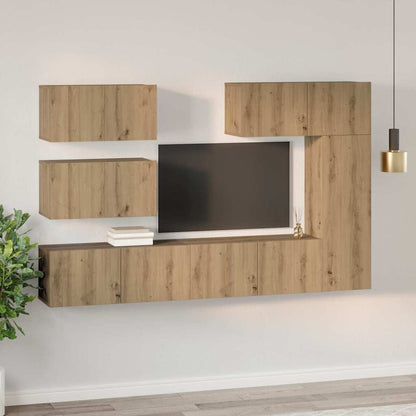 Sestava Tv Skříněk 6 Ks Artisanový Dub Kompozitní Dřevo