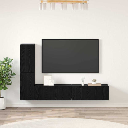 Nástěnná Skříň Na Tv 2 Ks Černý Dub Kompozitní Dřevo