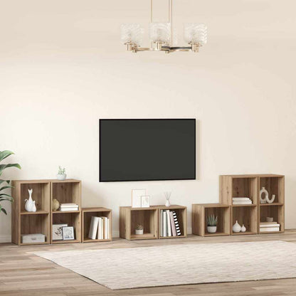 Sada Televizních Skříní 8 Ks Artisanový Dub Kompozitní Dřevo