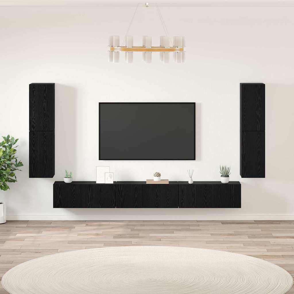 Tv Jednotky 4 Ks Černý Dub Kompozitní Dřevo