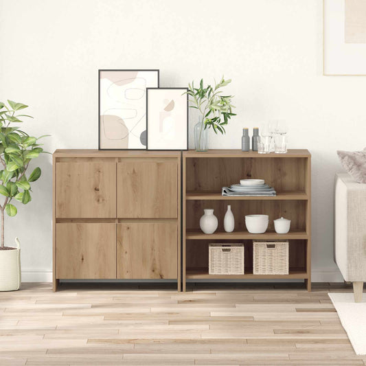 Servírovací Skříň 2 Ks Artisanový Dub 70 X 41 X 75 Cm