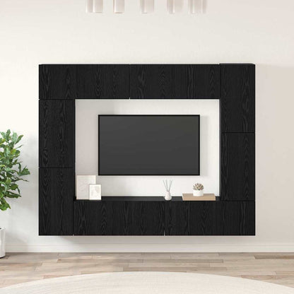 Sestava Tv Skříněk 8 Ks Černý Dub Kompozitní Dřevo