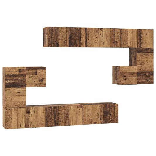 Sestava Tv Skříněk 10 Ks Staré Dřevo Kompozitní Dřevo