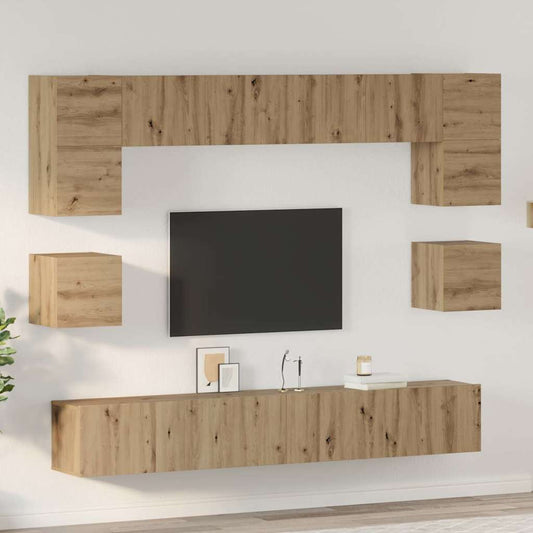 Sestava Tv Skříněk 8 Ks Artisanový Dub Kompozitní Dřevo