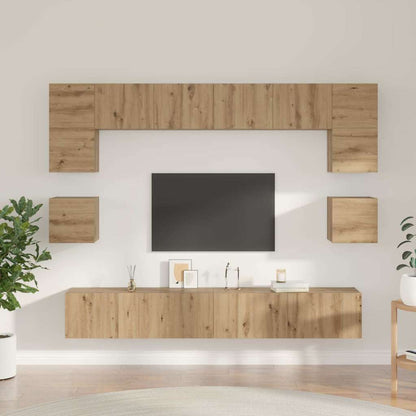 Sestava Tv Skříněk 8 Ks Artisanový Dub Kompozitní Dřevo