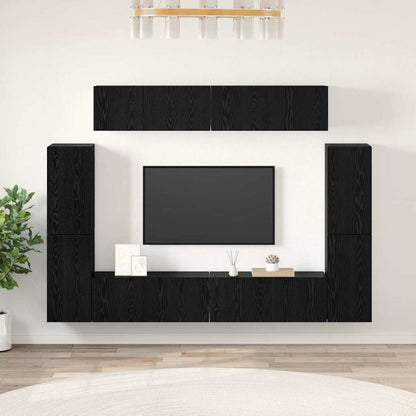 Sestava Tv Skříněk 8 Ks Černý Dub Kompozitní Dřevo
