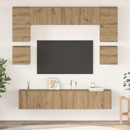 Sestava Tv Skříněk 8 Ks Artisanový Dub Kompozitní Dřevo