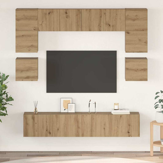 Sestava Tv Skříněk 8 Ks Artisanový Dub Kompozitní Dřevo
