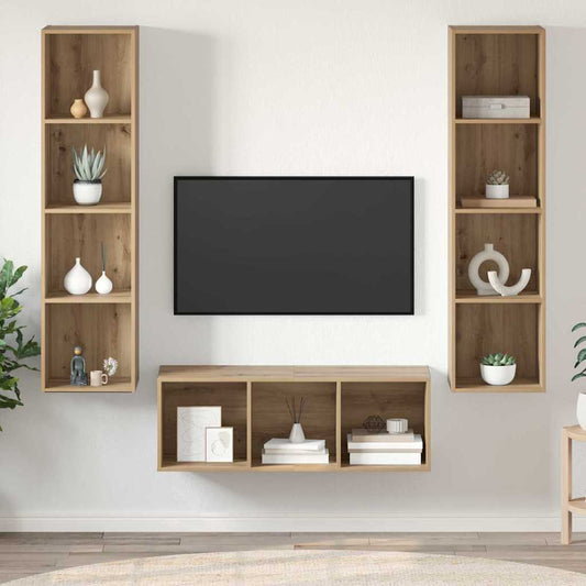 Sestava Tv Skříněk 3 Ks Artisanový Dub Kompozitní Dřevo