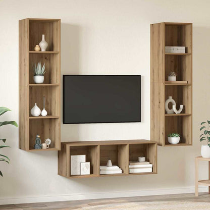 Sestava Tv Skříněk 3 Ks Artisanový Dub Kompozitní Dřevo