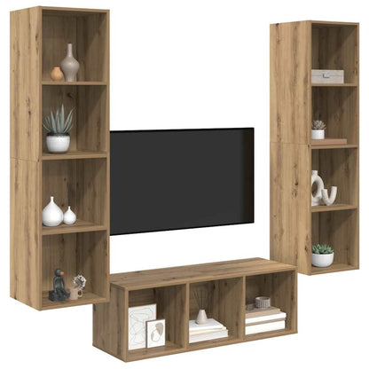 Sestava Tv Skříněk 3 Ks Artisanový Dub Kompozitní Dřevo