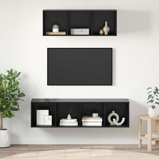 Sestava Tv Skříněk 2 Ks Černý Dub Kompozitní Dřevo