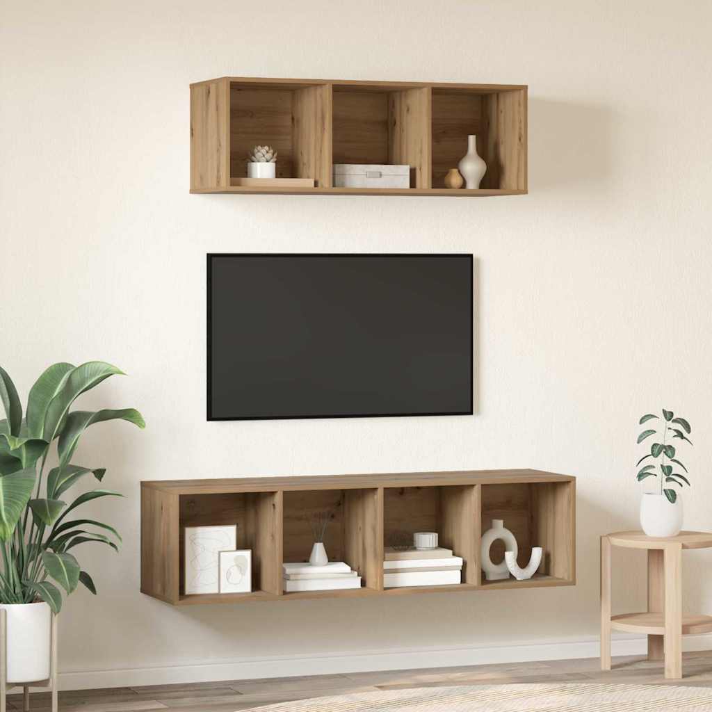 Sestava Tv Skříněk 2 Ks Artisanový Dub Kompozitní Dřevo