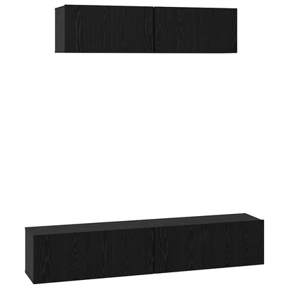 Sestava Tv Skříněk 4 Ks Černý Dub Kompozitní Dřevo