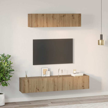 Sestava Tv Skříněk 4 Ks Artisanový Dub Kompozitní Dřevo