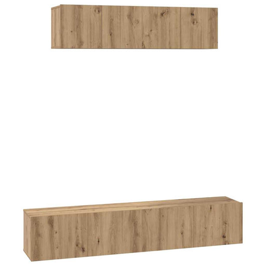 Sestava Tv Skříněk 4 Ks Artisanový Dub Kompozitní Dřevo