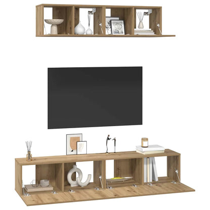 Sestava Tv Skříněk 4 Ks Artisanový Dub Kompozitní Dřevo
