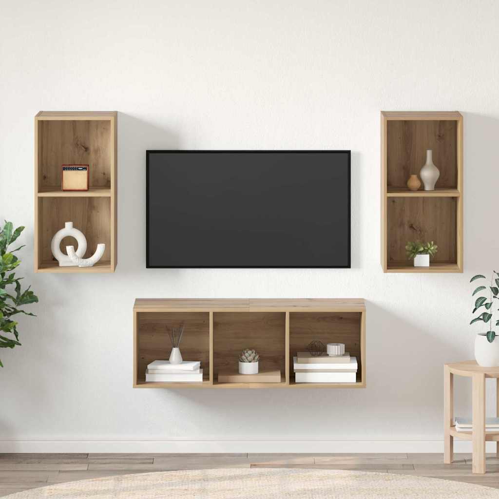 Sestava Tv Skříněk Artisanový Dub Kompozitní Dřevo