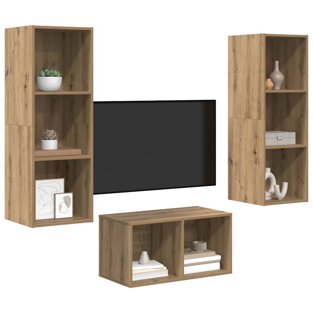 Sestava Tv Skříněk Artisanový Dub Kompozitní Dřevo